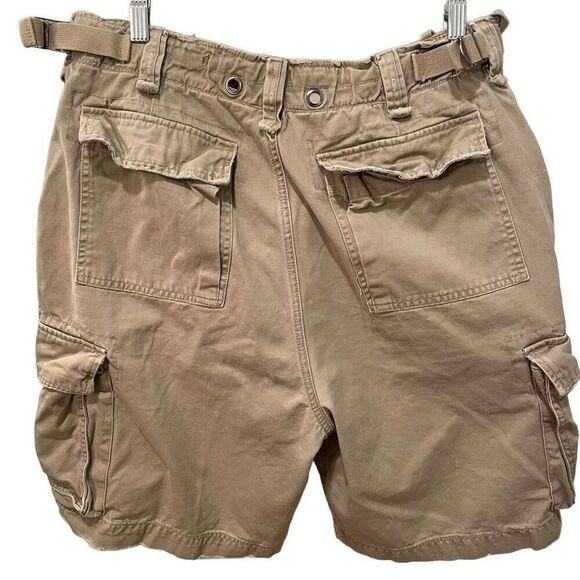 Ezra Fitch Mens Cargo Shorts 34 Beige Paratrooper Military Distressed Airborne - Picture 2 of 16